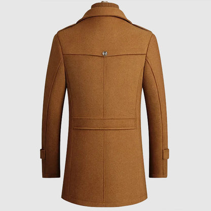 Arthur Slim Fit Topcoat | Button Front Epaulet Coat