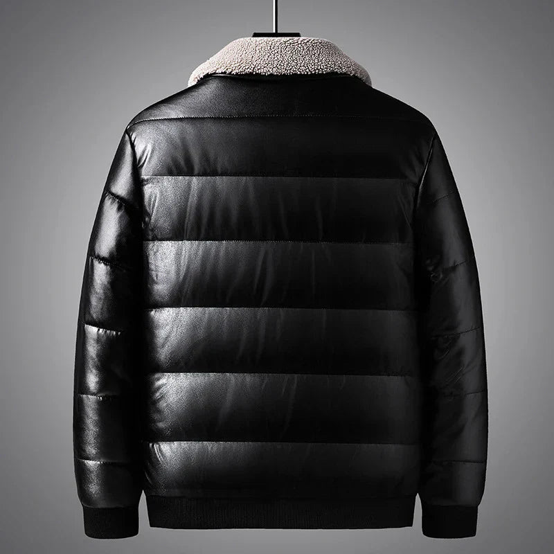 Oliver Quilted Puffer Jacket | Shearling Collar Collared Jacket