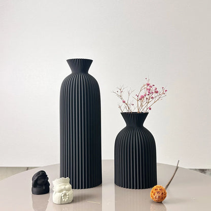 Minimalist Striped Ceramic Vase Set
