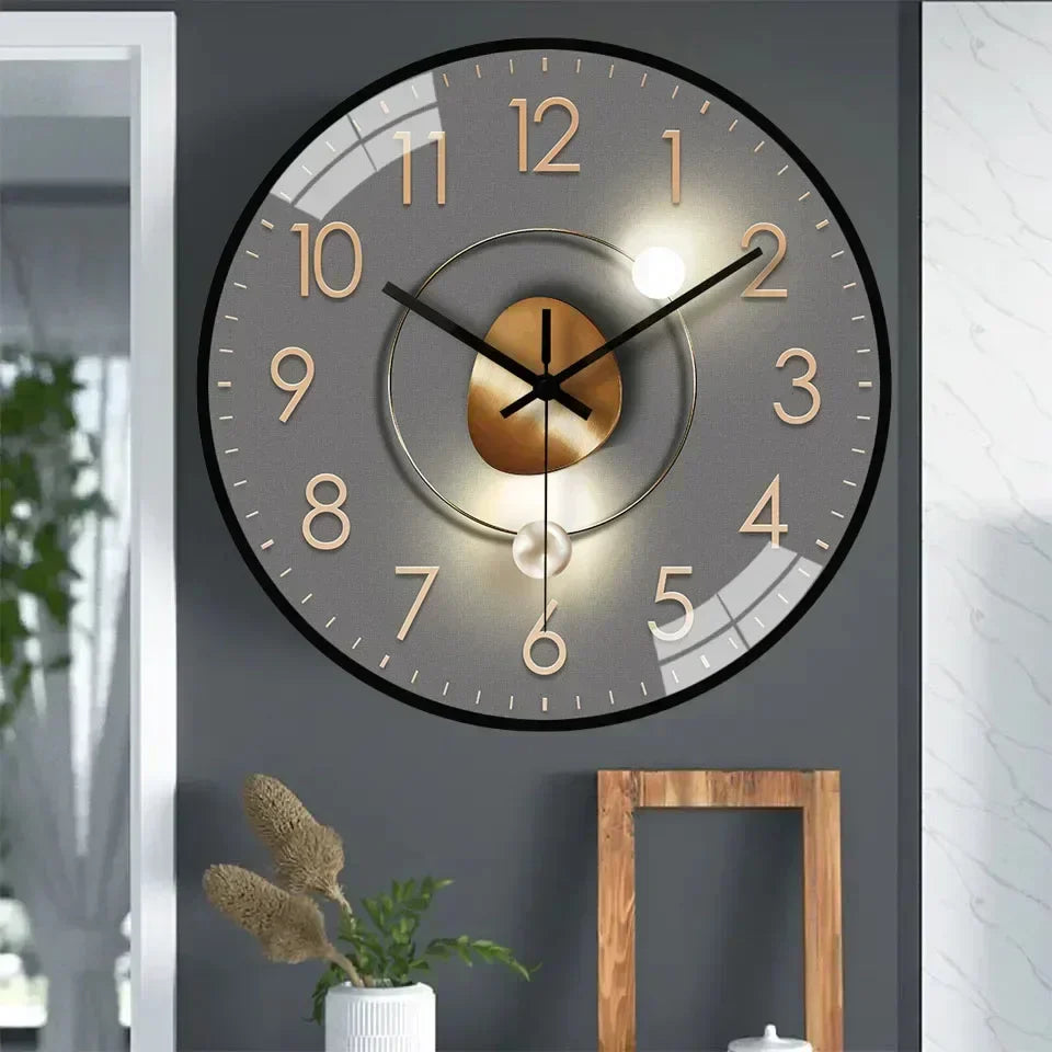 Modern Acrylic Mirror and Plastic Wall Clock