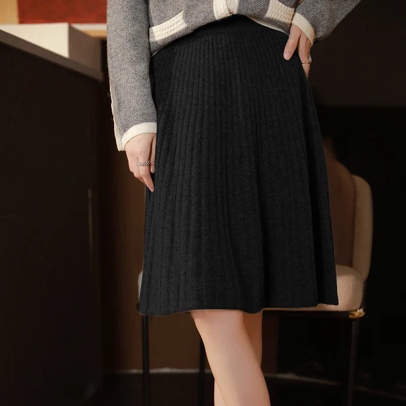Knitted Brushed Wool Skirt