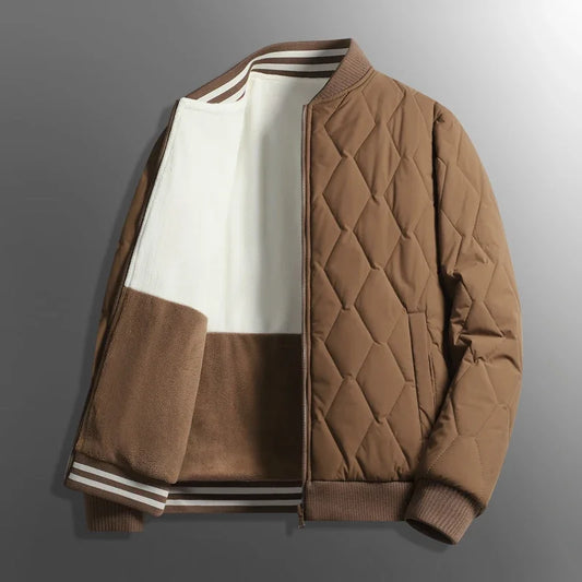 Theo Quilted Bomber Jacket | Reversible Diamond Pattern Jacket