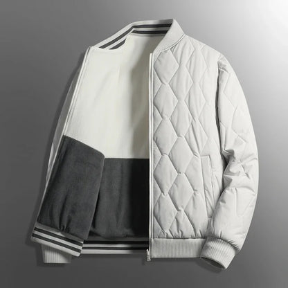 Theo Quilted Bomber Jacket | Reversible Diamond Pattern Jacket
