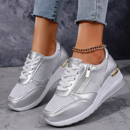 Ivy Platform Sneakers | Solid Ankle-High Lace-Up Sneakers