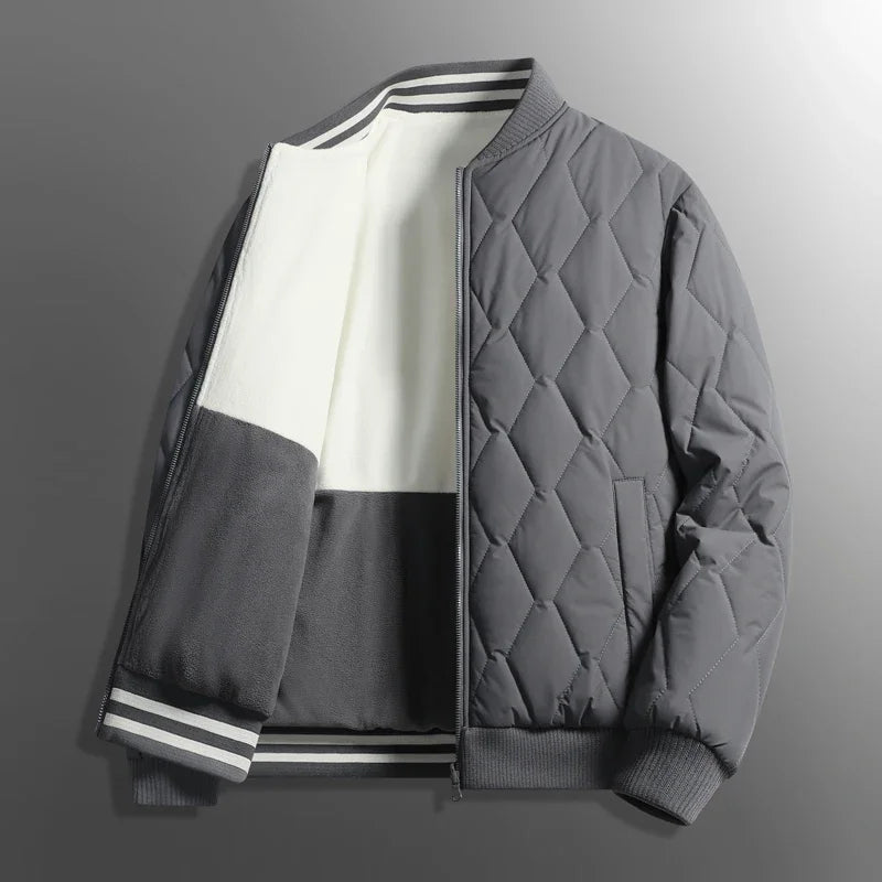 Theo Quilted Bomber Jacket | Reversible Diamond Pattern Jacket