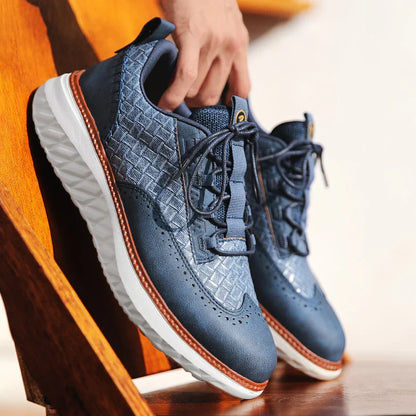 Oxford Ridge Leather Sneakers | Premium Casual Shoes