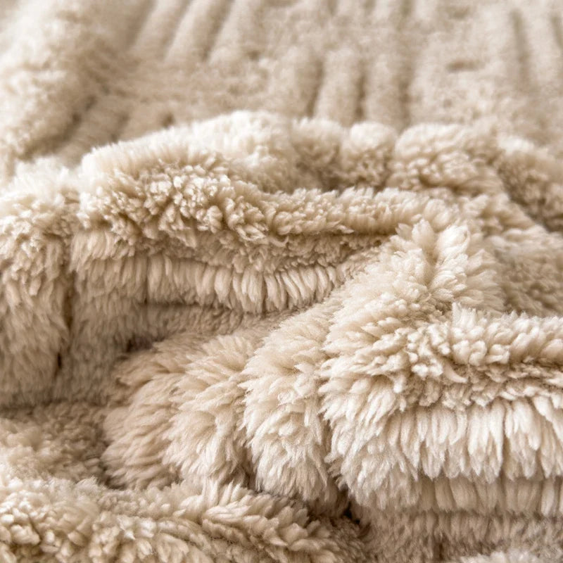 Contemporary Coral Velvet Fitted Sheet With Embossed Texture