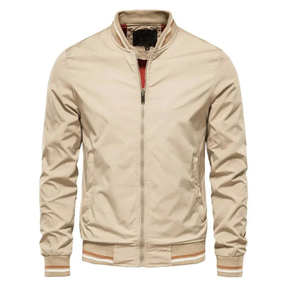 Freddie Regular Fit Bomber Jacket | Ribbed Trim Striped Trim Bomber Jacket