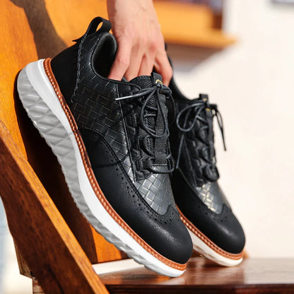 Oxford Ridge Leather Sneakers | Premium Casual Shoes