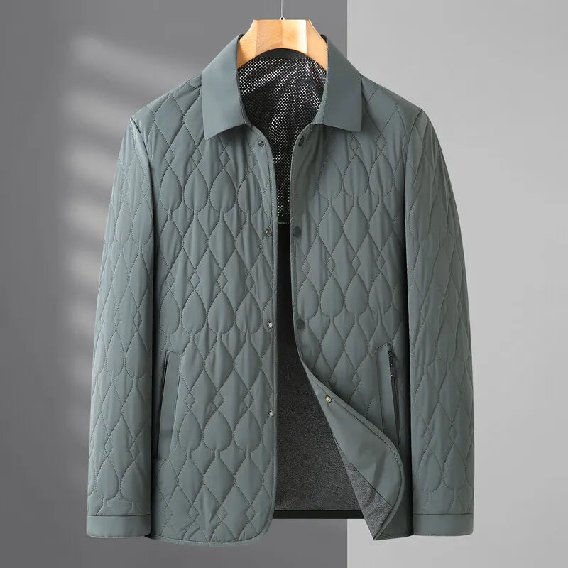Arthur Quilted Jacket | Collared Button Front Long Sleeve Jacket
