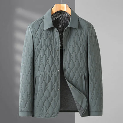 Arthur Quilted Jacket | Collared Button Front Long Sleeve Jacket