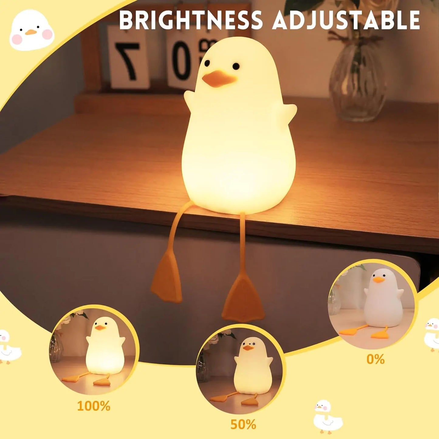 Silicone Duck Night Light With Touch Control