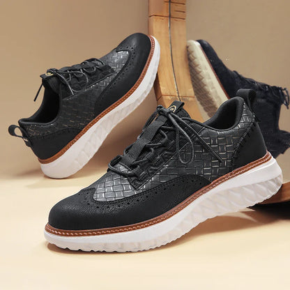 Oxford Ridge Leather Sneakers | Premium Casual Shoes