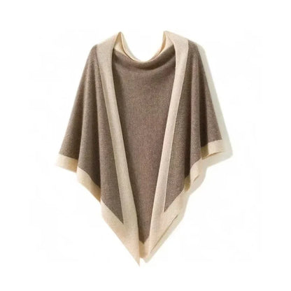 Helen Shawl | Triangle Contrast-Edge Shawl