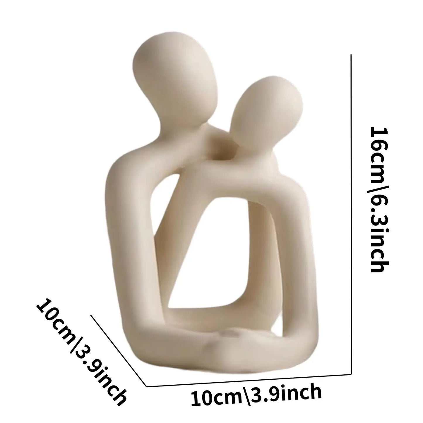 Modern Resin Couple Statue with Abstract Embrace
