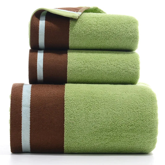 Cotton Bath Towel Set With Plush Texture