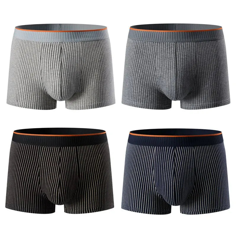 Noah Form-Fitting Striped Boxer Briefs | Ribbed Contrasting Waistband Boxer Briefs