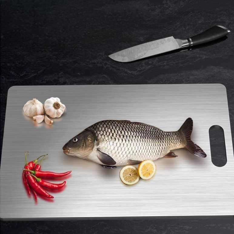 Stainless Steel Cutting Board with Integrated Handle