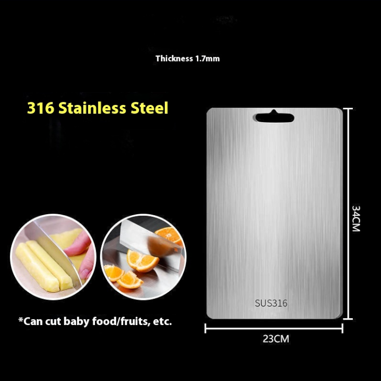 Stainless Steel Cutting Board with Integrated Handle