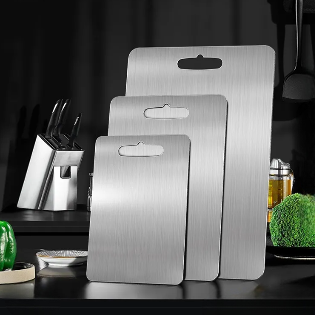 Stainless Steel Cutting Board with Integrated Handle