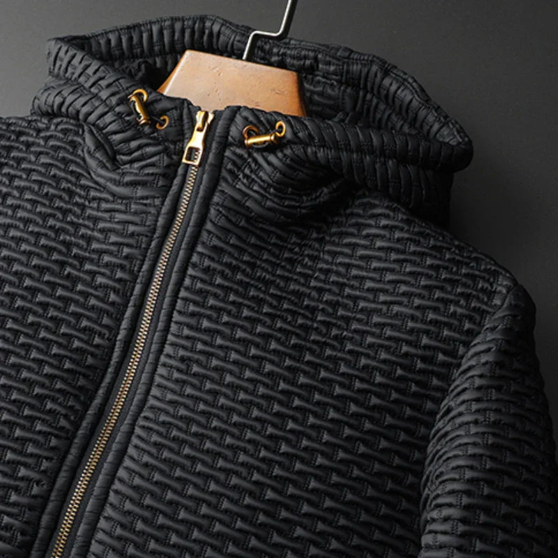 Oscar Quilted Hooded Jacket | Casual Zip-Up Gold-Tone Jacket