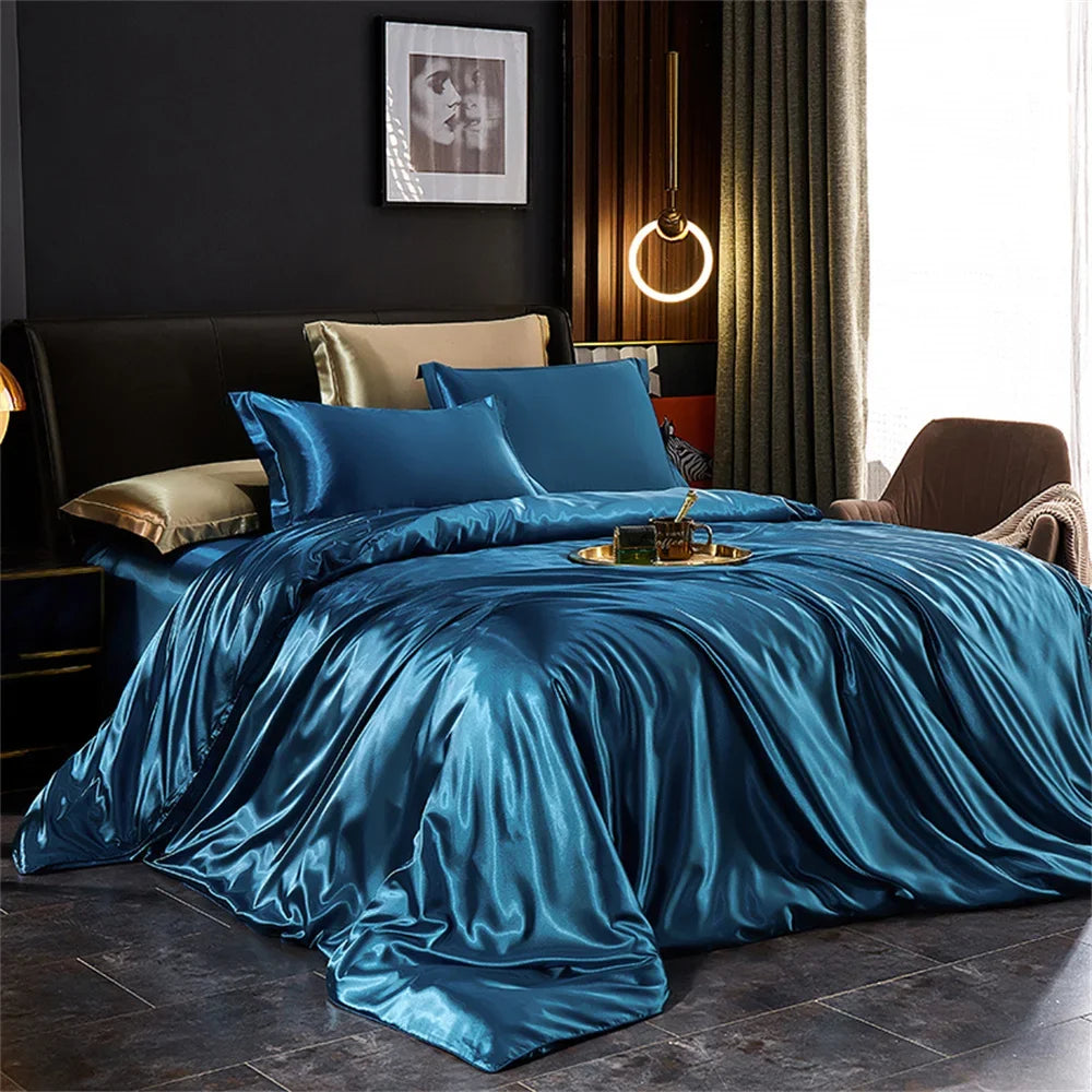 Luxury Silk Bedding Set With Satin Finish