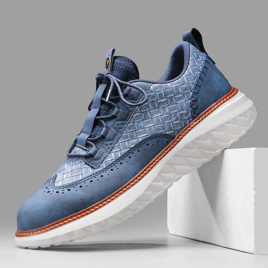 Oliver Low-Top Oxford Sneakers | Brogue Detailing Basketweave Sneakers