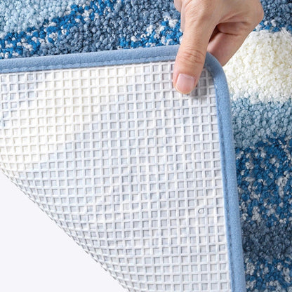 Coastal Pattern Bath Mat With Non-Slip Backing