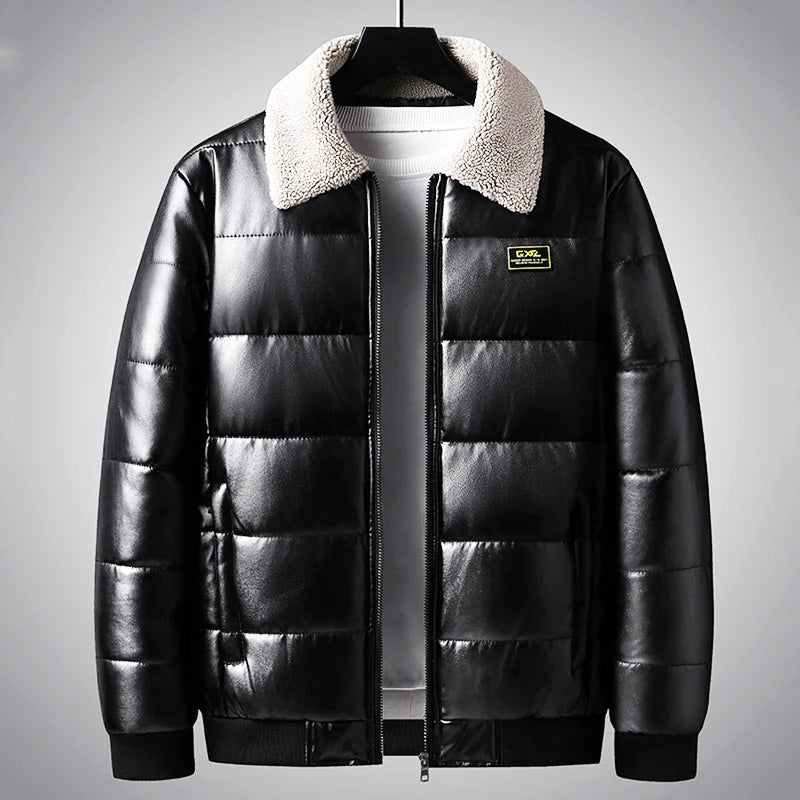 Oliver Quilted Puffer Jacket | Shearling Collar Collared Jacket
