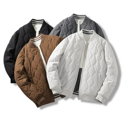 Theo Quilted Bomber Jacket | Reversible Diamond Pattern Jacket