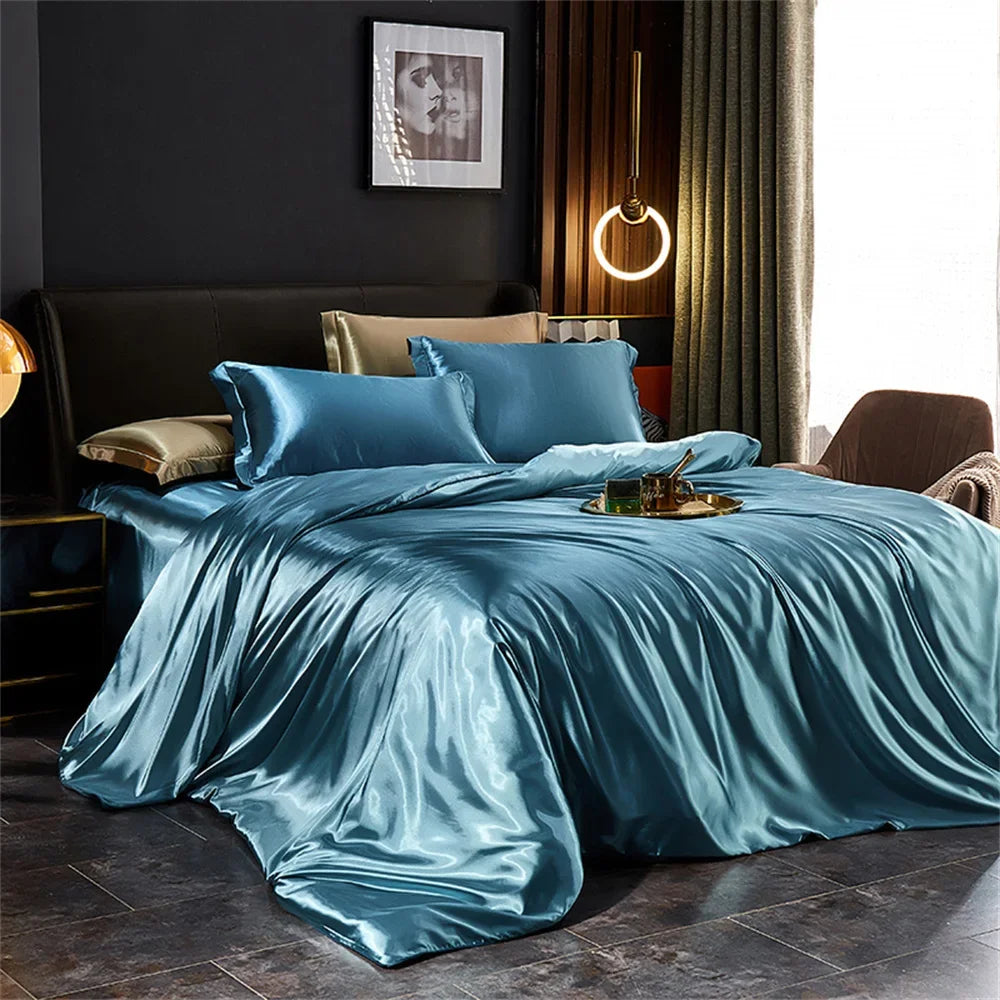 Luxury Silk Bedding Set With Satin Finish