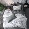 Contemporary Cotton Duvet Cover Set With Marble Pattern