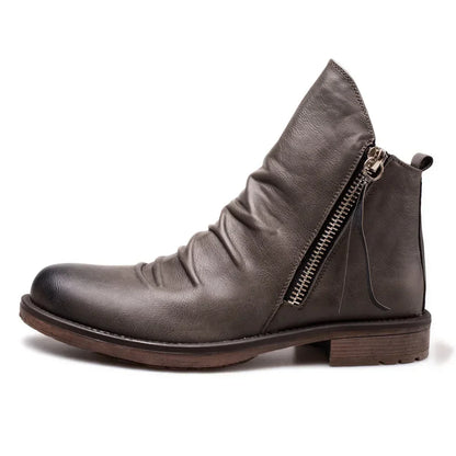 Sebastian Ankle-Length Boots | Ruched Burnished Toe Boots