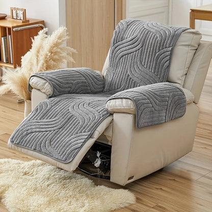 Contemporary Plush Recliner Sofa Cover With Anti-Slip Backing