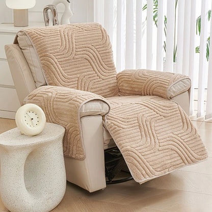 Contemporary Plush Recliner Sofa Cover With Anti-Slip Backing
