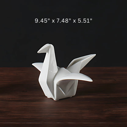 Minimalist Ceramic Bird Sculpture With Glossy Finish