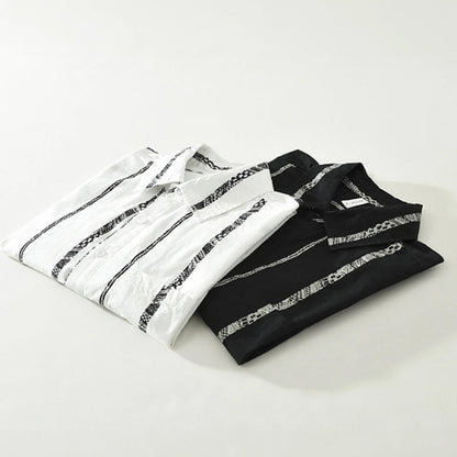 Theodore Willow Relaxed Button-Up Shirt with Textured Stripes