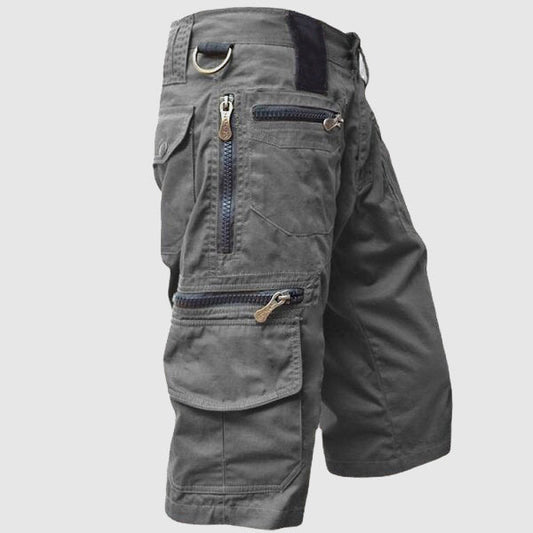 Theodore Willow Relaxed Cargo Shorts with Tactical Zip Detailing