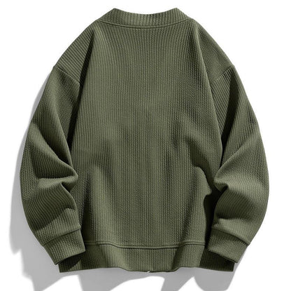 Theodore Relaxed Fit Zip-Up Cardigan | Textured Pockets Zip-Up Cardigan