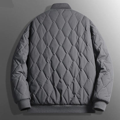 Theo Quilted Bomber Jacket | Reversible Diamond Pattern Jacket