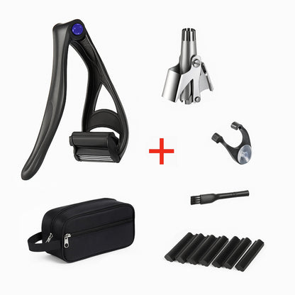 MachoGlide™ Back & Body Shaver | Pain-Free Wet/Dry Grooming with Extra-Long Foldable Handle