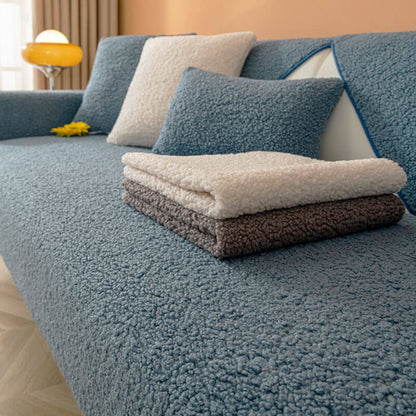 Teddy Fleece Couch Cover With Ultra-Soft Texture