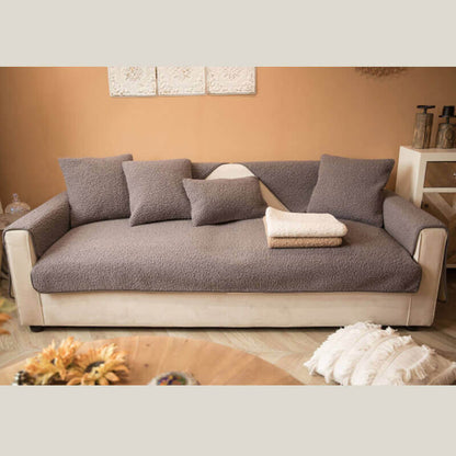 Teddy Fleece Couch Cover With Ultra-Soft Texture