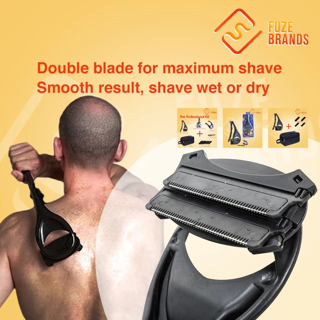 MachoGlide™ Back & Body Shaver | Pain-Free Wet/Dry Grooming with Extra-Long Foldable Handle