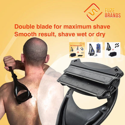 MachoGlide™ Back & Body Shaver | Pain-Free Wet/Dry Grooming with Extra-Long Foldable Handle