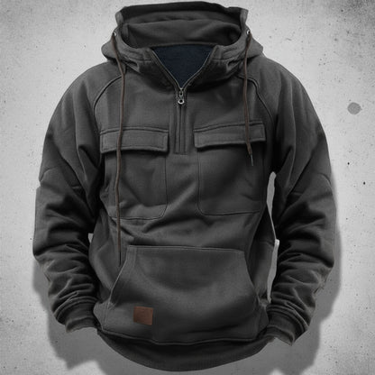 Jack Relaxed Fit Quarter-Zip Hoodie | Hooded Drawstring Hoodie