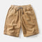 Relaxed Corduroy Knee-Length Shorts with Adjustable Waist Detail