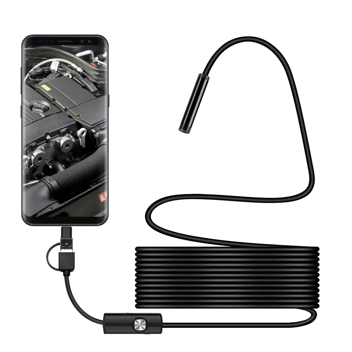 Waterproof endoscope camera with high resolution for tight spaces