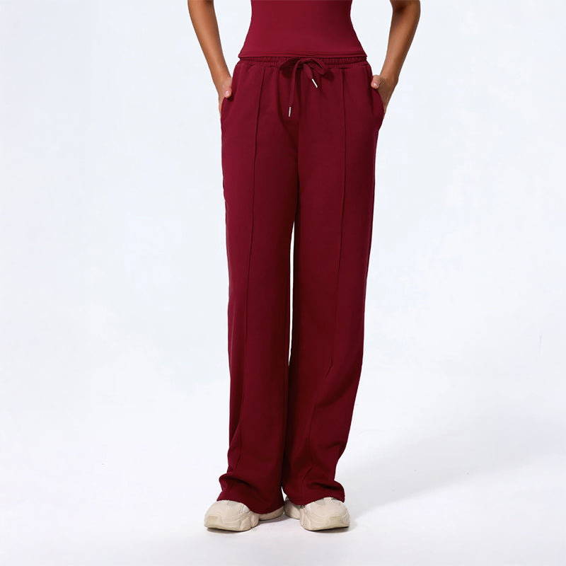 Isla Relaxed Fit Wide Leg Lounge Pants | Drawstring Waist Pintuck Lounge Pants