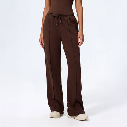 Isla Relaxed Fit Wide Leg Lounge Pants | Drawstring Waist Pintuck Lounge Pants